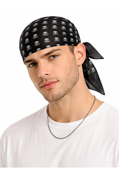 Metal Giyim Τετράγωνη Μπαντάνα με Σχέδιο Σταγόνων - Κρανίο