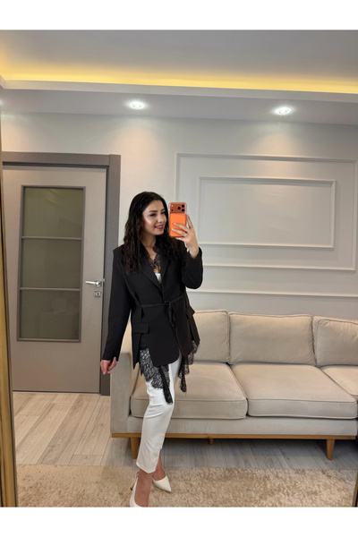 NessCasual Mrka Muadil Dantel Detaylı Blazer Ceket