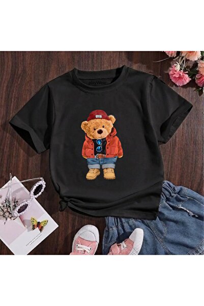 playwear Детска унисекс тениска с кръгло деколте, 100% памук, със сладък прин...