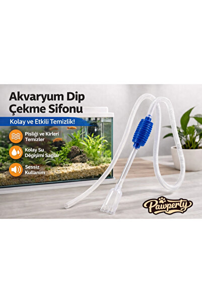 Dip Çekme Sifonu Akvaryum Temizleme Su Değişim Pompası Kum Temizleme
