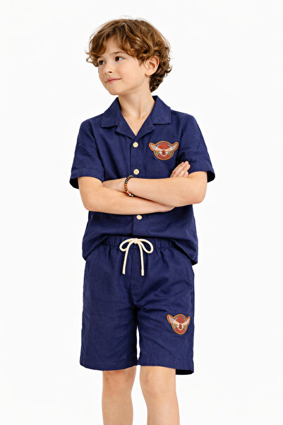 mini kanka Σετ Λινό Πουκάμισο και Σορτς για Αγόρια – Καλοκαιρινό Άνετο Κομψό ...