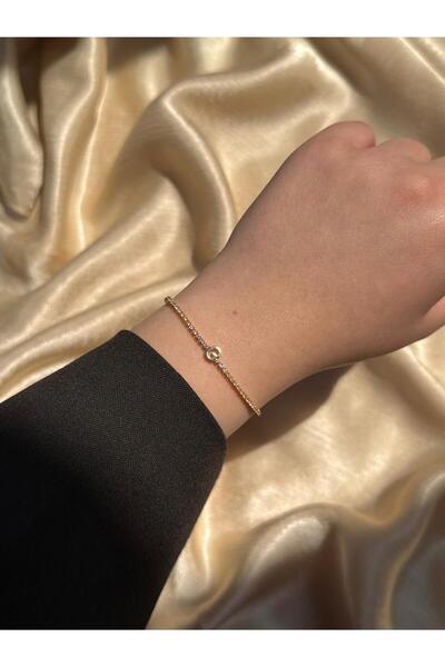 D&Z ACCESSORİES Zirkon Taşlı Gold Harf Bileklik | Zarif Altın Kaplama Işıltıl...