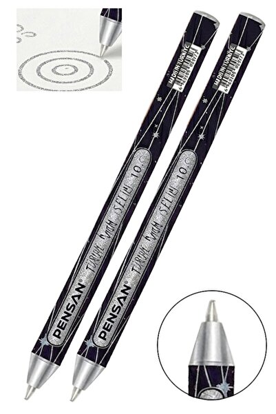 Artlantis Silver Gray Glitter Ballpoint Pen 2 Pieces Pensan Jely Glitter Pilo...