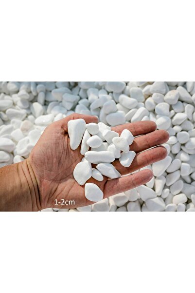 Genel Markalar Beyaz Dolomit Taş 20 Kg 1-2 Cm Dere Çakıl Taşı Bahçe Süs Taşı ...