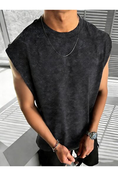 CLASSY.MODA Unisex Αμάνικο Υπερμεγέθες T-Shirt με στάμπα, Πλενόμενο, Street S...