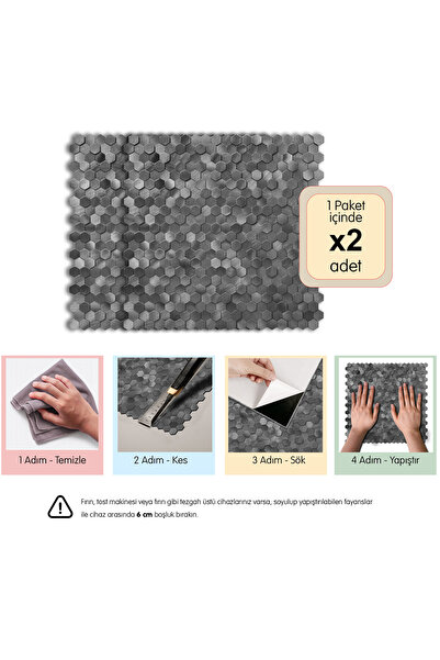Stickez Tiles 3D Kendinden Yapışkanlı Metal Kompozit Duvar Karosu 30,68 cm x ...