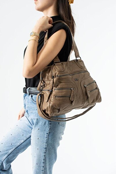 Baginn Y.S.Deri Γυναικεία Τσάντα Ώμου Vegan Δερμάτινη Τσάντα με Πολλές Τσέπες...