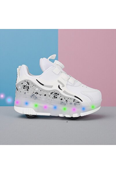Ceox Kaykaylı Çocuk Işıklı Ayakkabı - Işıklı Patenli Kaykay Ayakkabı
