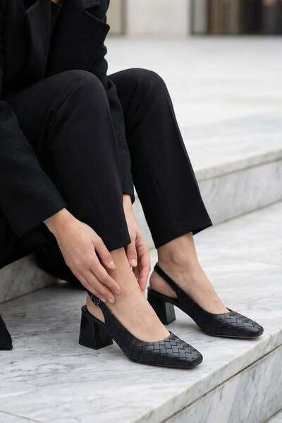 Stilbagshoes حذاء دانتي هاسير نسائي بكعب عالي للاستخدام اليومي باللون الأسود