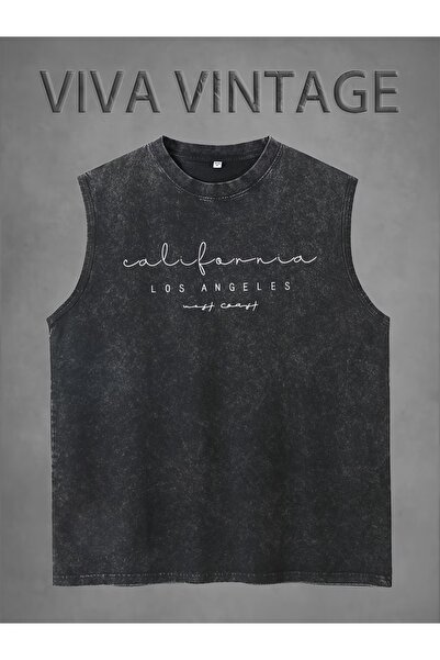 CLASSY.MODA Unisex Αμάνικο Υπερμεγέθες T-Shirt με στάμπα, Πλενόμενο, Street S...