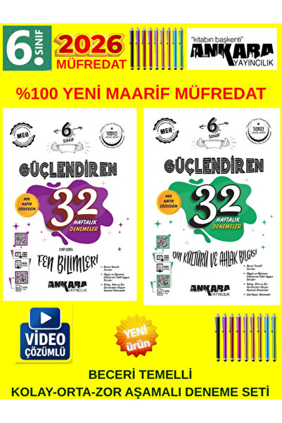 Garantör Akademi Ankara Yayıncılık 6.Sınıf Güçlendiren 2li Deneme Seti Yeni M...