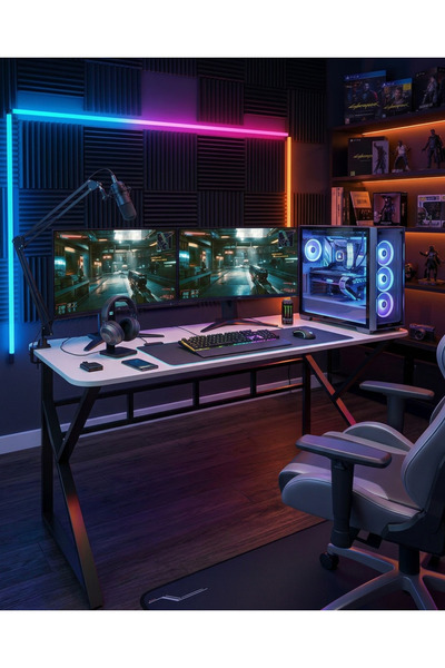 TEKATEL Oyuncu Masası Gaming Masa Bilgisayar Masası Metal ayaklı Çalışma, Ofi...