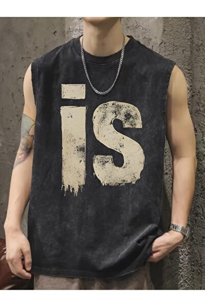 CLASSY.MODA Unisex Αμάνικο Υπερμεγέθες T-Shirt με στάμπα, Πλενόμενο, Street S...