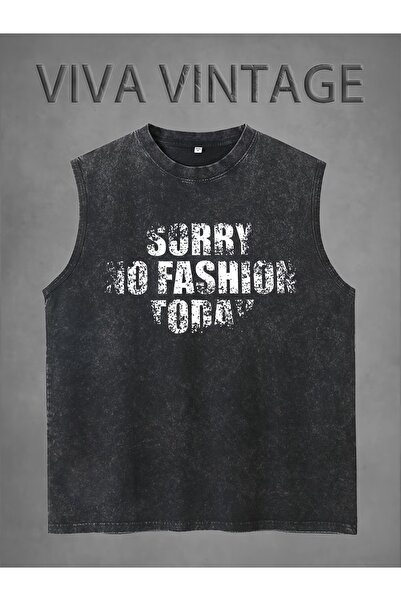 CLASSY.MODA Unisex Αμάνικο Υπερμεγέθες T-Shirt με στάμπα, Πλενόμενο, Street S...