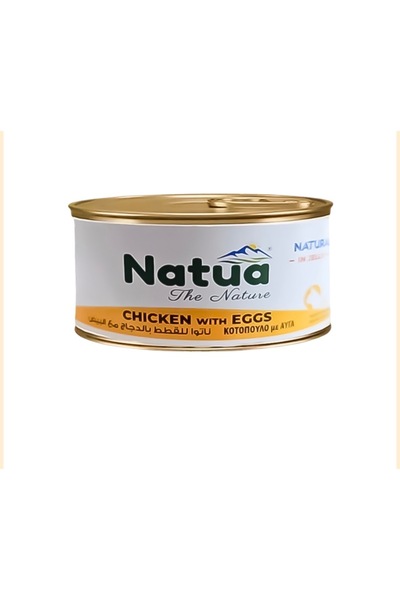 Natua طعام رطب للقطط من ماركة ناتوا (Natua)، ونوعه دجاج مع بيض 85غ