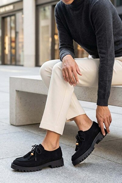 Stilbagshoes حذاء نسائي يومي مزين بالخرز والدانتيل مستورد باللون الأسود