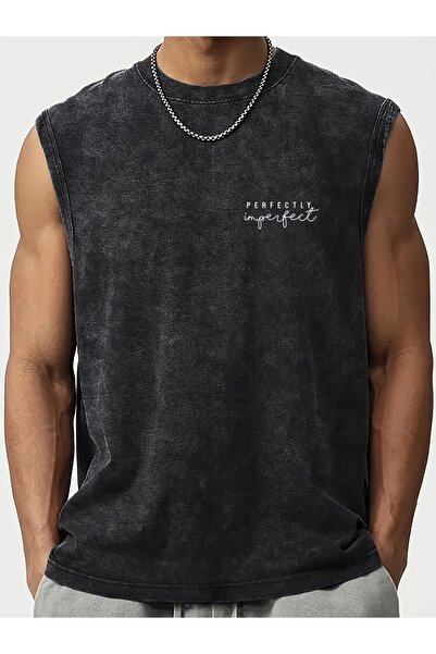 CLASSY.MODA Unisex Αμάνικο Υπερμεγέθες T-Shirt με στάμπα, Πλενόμενο, Street S...