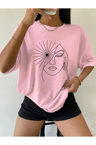 SUNFREE Power Woman Printed Oversize Basic Summer Women's Tshirt