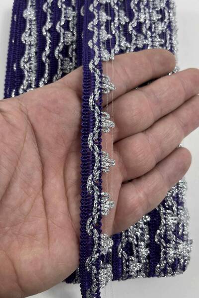 Hobigram Navy Blue Silver Hine Luxury Decorative Ribbon – Handcrafted Ornamen...