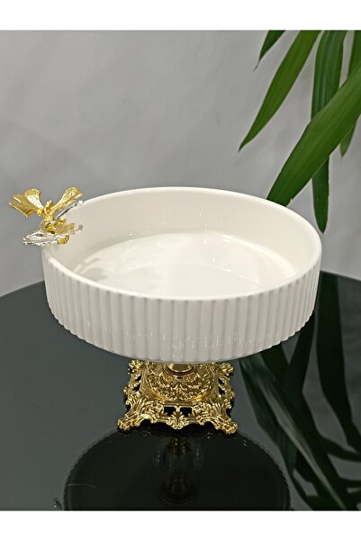 PARILTI HOME COLLECTİON Πορσελάνινο πιάτο με φιγούρες πεταλούδας και μαργαρίτ...