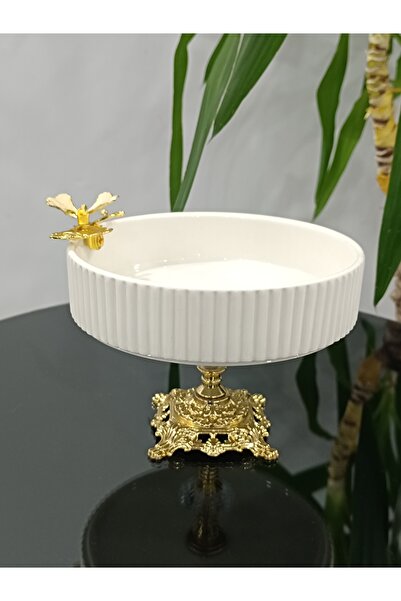 PARILTI HOME COLLECTİON Πορσελάνινο πιάτο με φιγούρες πεταλούδας και μαργαρίτ...