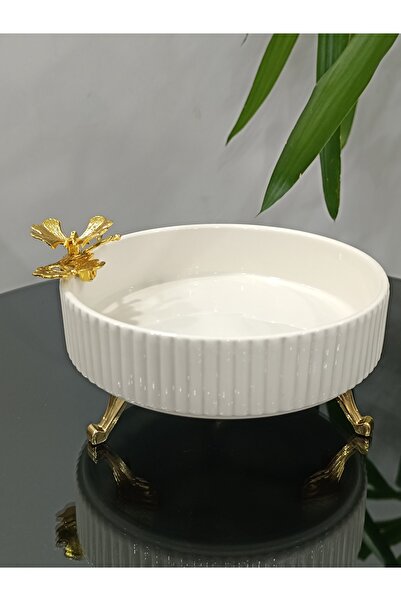 PARILTI HOME COLLECTİON Πορσελάνινο πιάτο με φιγούρες πεταλούδας και μαργαρίτ...