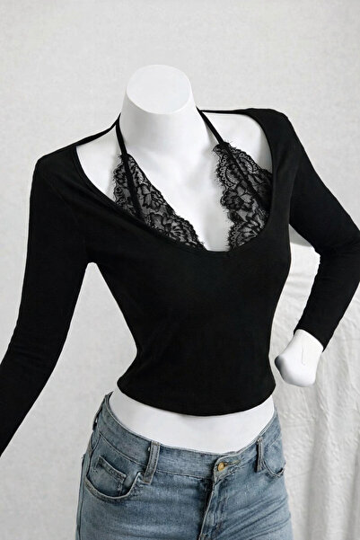 Butik101 Y2k fairycore gothic dantelli bluz