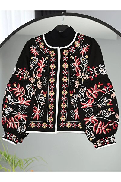 Lavanta Tekstil Κεντημένο μπουφάν με έθνικ σχέδιο