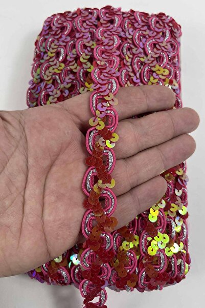 Hobigram Janjanlı Red Veroia Sequin Decorative Ribbon – Handcrafted Decoratio...