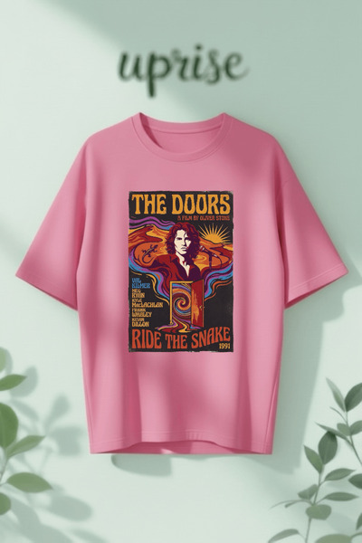 Vordevia Μπλουζάκι The Doors από βαμβάκι με στάμπα, σε oversized γραμμή