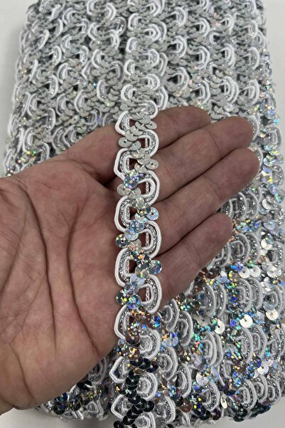 Hobigram Silver Veroia Sequin Decorative Ribbon – Handcrafted Decoration 5 Me...