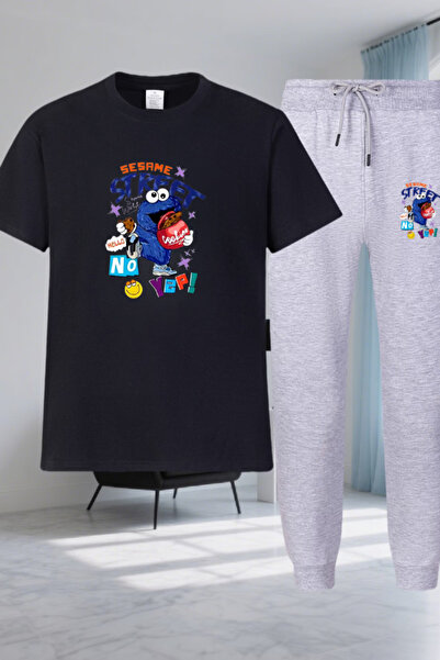 Joetsu Street Printed T-shirt - Jogger T-shirt με λαιμόκοψη ποδηλάτου και σετ...