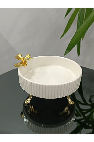 PARILTI HOME COLLECTİON Πορσελάνινο πιάτο με φιγούρες πεταλούδας και μαργαρίτ...