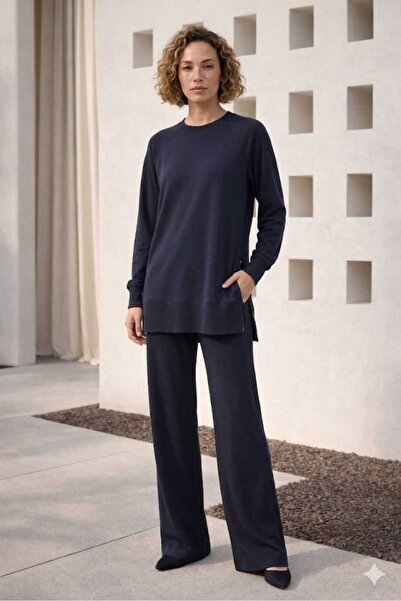 Puane Costum de damă cu pantaloni și detaliu cu fermoar lateral 14470