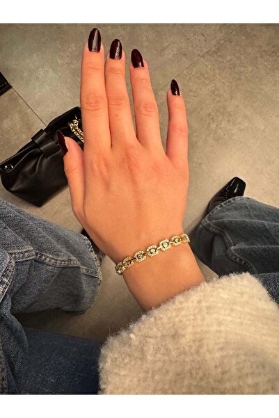 Kius Gold Bracelet with Square Stones