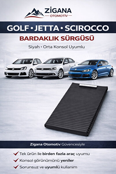 zigana otomotiv VW Golf 5 / Jetta / Scirocco Bardaklık Sürgüsü Siyah | Orta K...