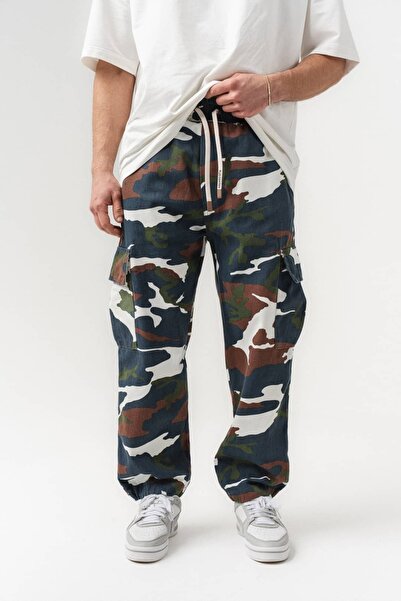 go gang own Solidarity Cargo Pocket Detailed Adjustable Camouflage Trousers w...
