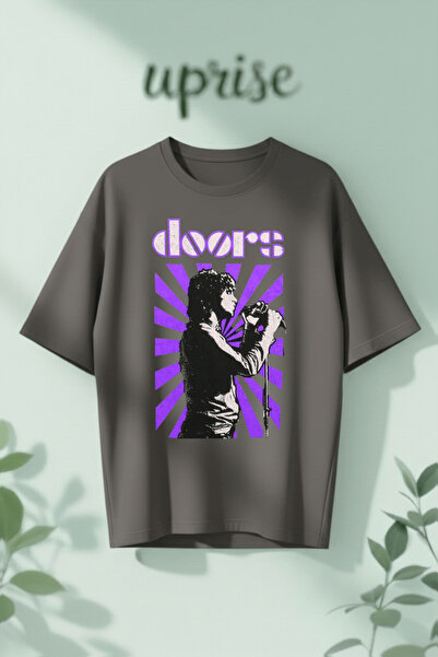 Vordevia Μπλουζάκι The Doors από βαμβάκι με στάμπα, σε oversized γραμμή
