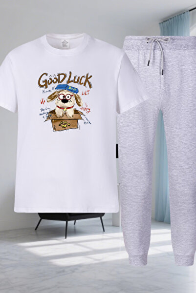 Joetsu Καλή τύχη Τυπωμένο T-shirt - Σετ αθλητικής φόρμας Jogger T-shirt με λα...