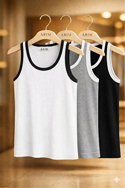 ARİM 3-Pack Men's Halter Neck Sports Lycra Singlets