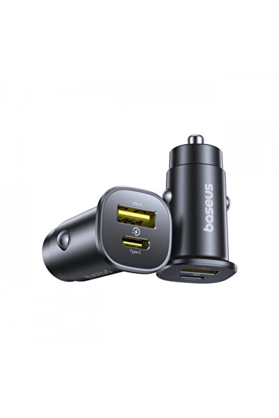Baseus Φορτιστής Αυτοκινήτου GoTrip, 30W, 3A, 1 x USB-A - 1 x USB-C, Μαύρο