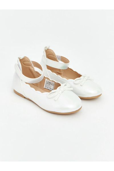 LC Waikiki Lcw Steps White Bow Detailed Girls' Ballerinas
