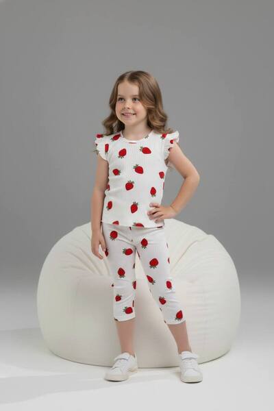 Yağmur Giyim PJKSKT Σετ κοντομάνικο για κορίτσια με βολάν από ύφασμα με σχέδι...