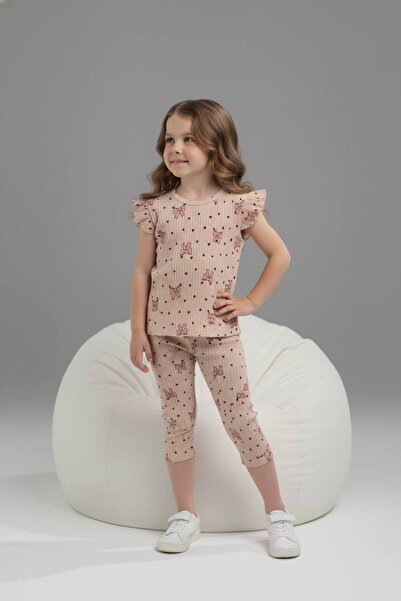 Yağmur Giyim PJKSKT Σετ κοντομάνικο για κορίτσια με σχέδιο καρδιάς και φιόγκο...