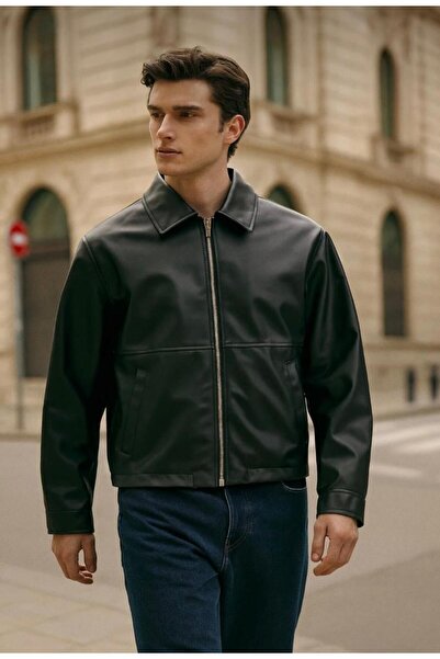 Oversize Erkek Deri Ceket