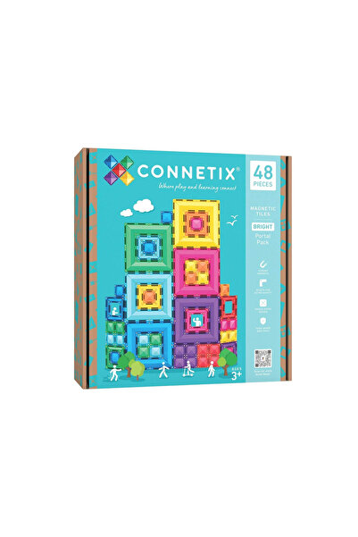 Connetix Σετ μαγνητικού πίνακα Bright Portal Pack, 48 τεμάχια, δημιουργικές κ...