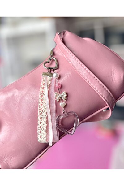 MİRAZ TASARIM Διακοσμητικό τσαντάκι με λεπτομέρειες καρδιάς και κορδέλας |   ...