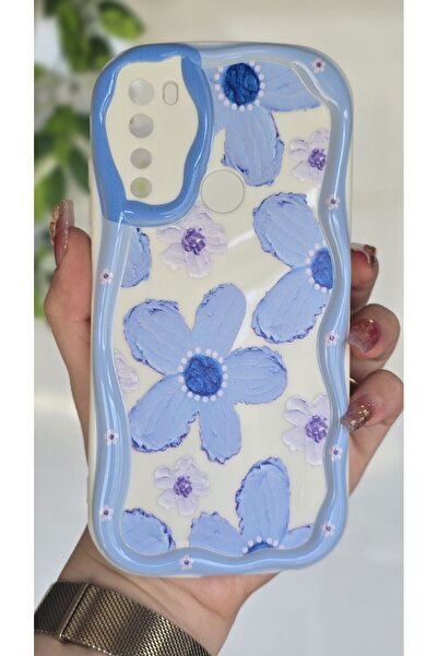 Magic Ring Redmi Note 8 Kılıf Pastel Mavi Papatya Desenli Kamera Korumalı Ren...