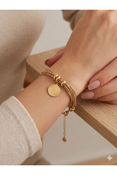 VELORİA BAG & SCARF çeyrekli charm halat çelik bileklik