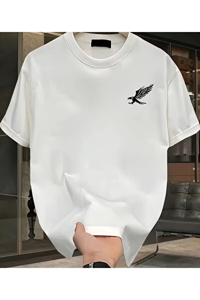 LİNA06 Men's t-shirt, Heavy Pure Cotton Trendysleeved T-shirt Men's Spring an...